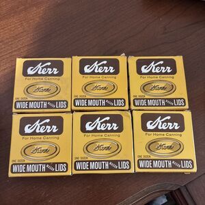 Vtg KERR Canning Lids Wide Mouth Mason 6 Boxes One Dozen Each 72 Total NEW NIB